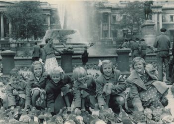 Six Batten Children in Trafalgar Square England